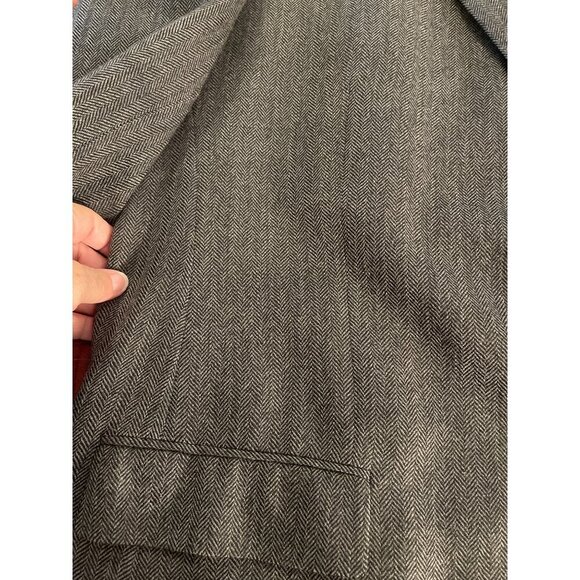 Mens Herringbone Blazer Jacket 52T 100% Wool Gray - Picture 13 of 16